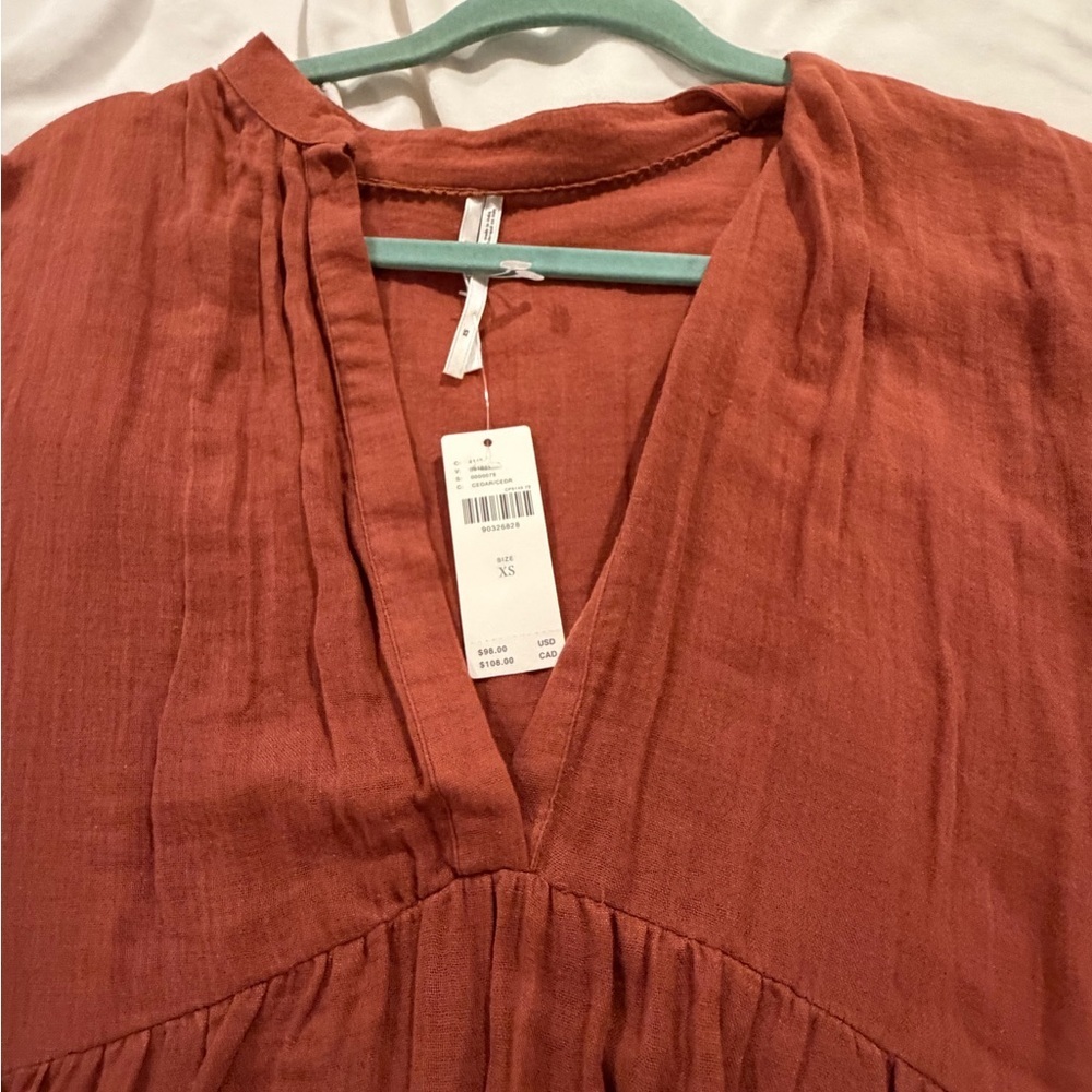 Anthropologie The Kallie Women’s Relaxed VNeck Midi Dress Chocolate Brown XS - Picture 5 of 7
